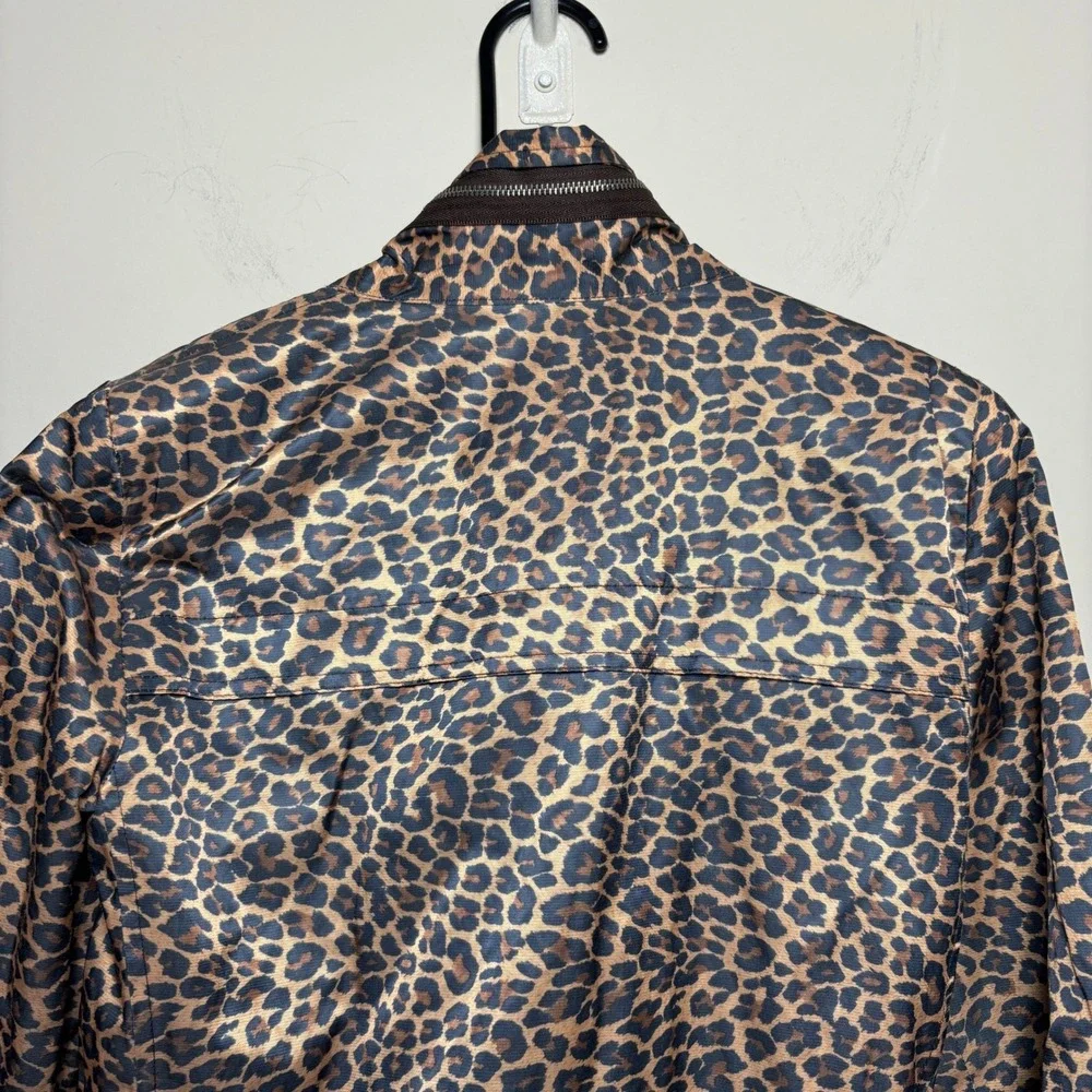 Renfrew Leopard Print Cinch Waist Olive Lined Utility Anorak Jacket Womens 0 - Picture 6 of 9